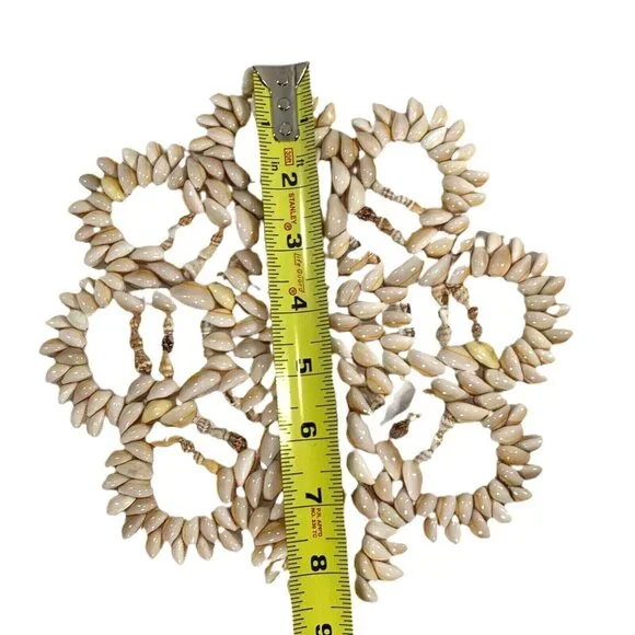 Vintage Cowrie Seashell Shell Trivet Coaster Hot Pad Boho Wall Hanging - Picture 5 of 6